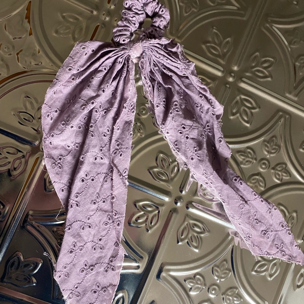Purple scrunchie